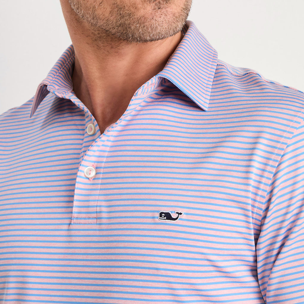 Vineyard Vines Performance Bradley Stripe Sankaty Polo