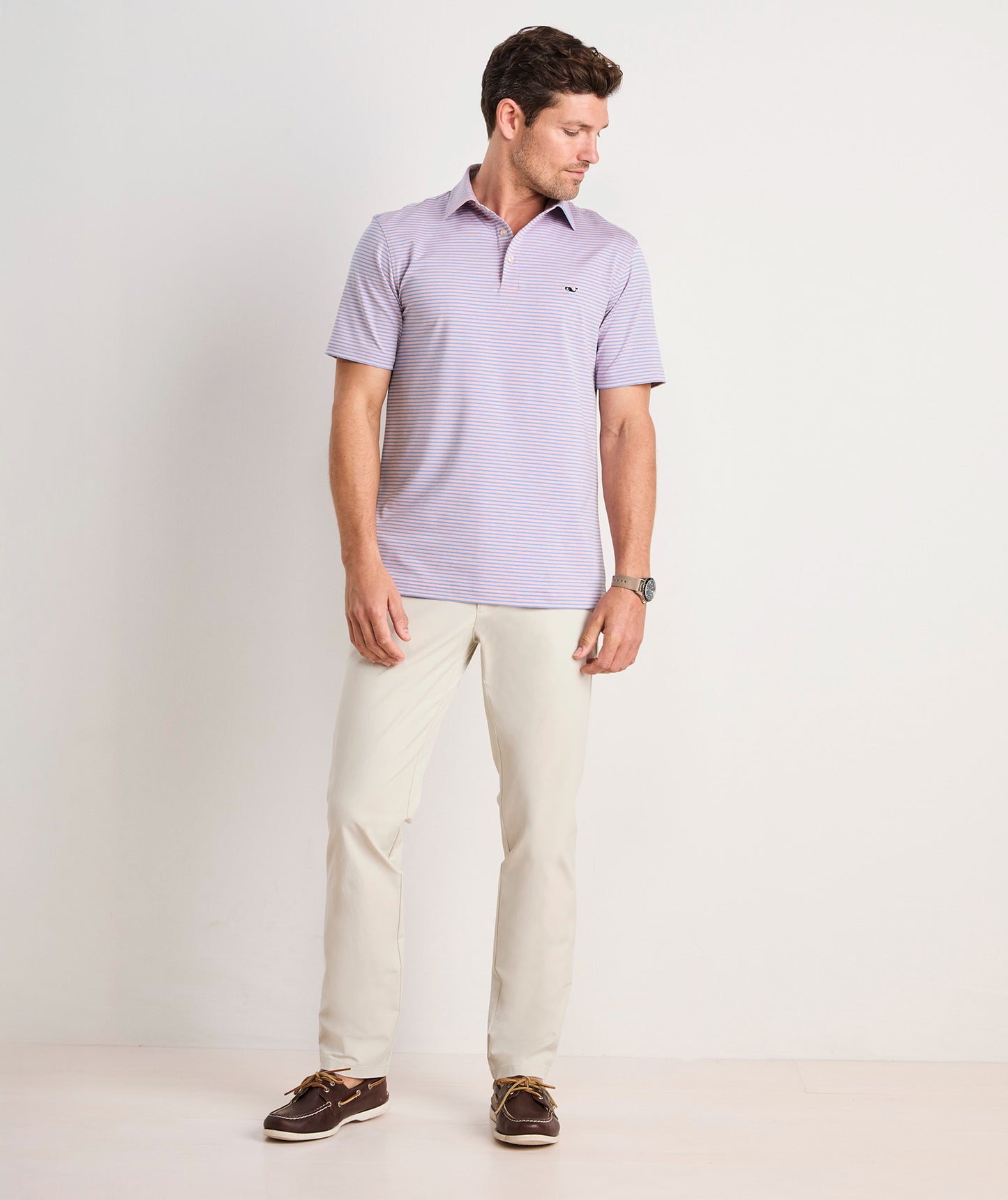 Vineyard Vines Performance Bradley Stripe Sankaty Polo