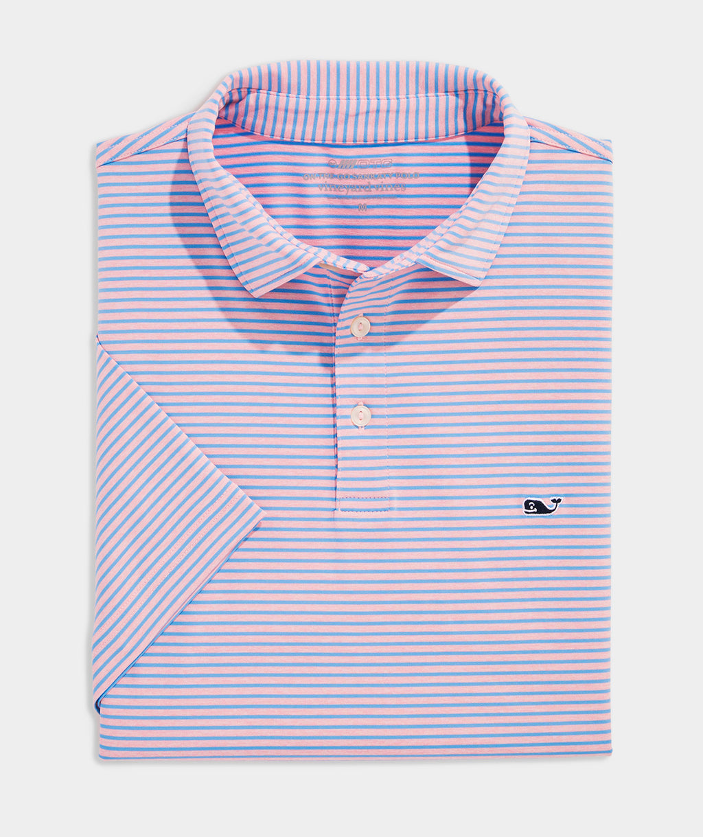 Vineyard Vines Performance Bradley Stripe Sankaty Polo