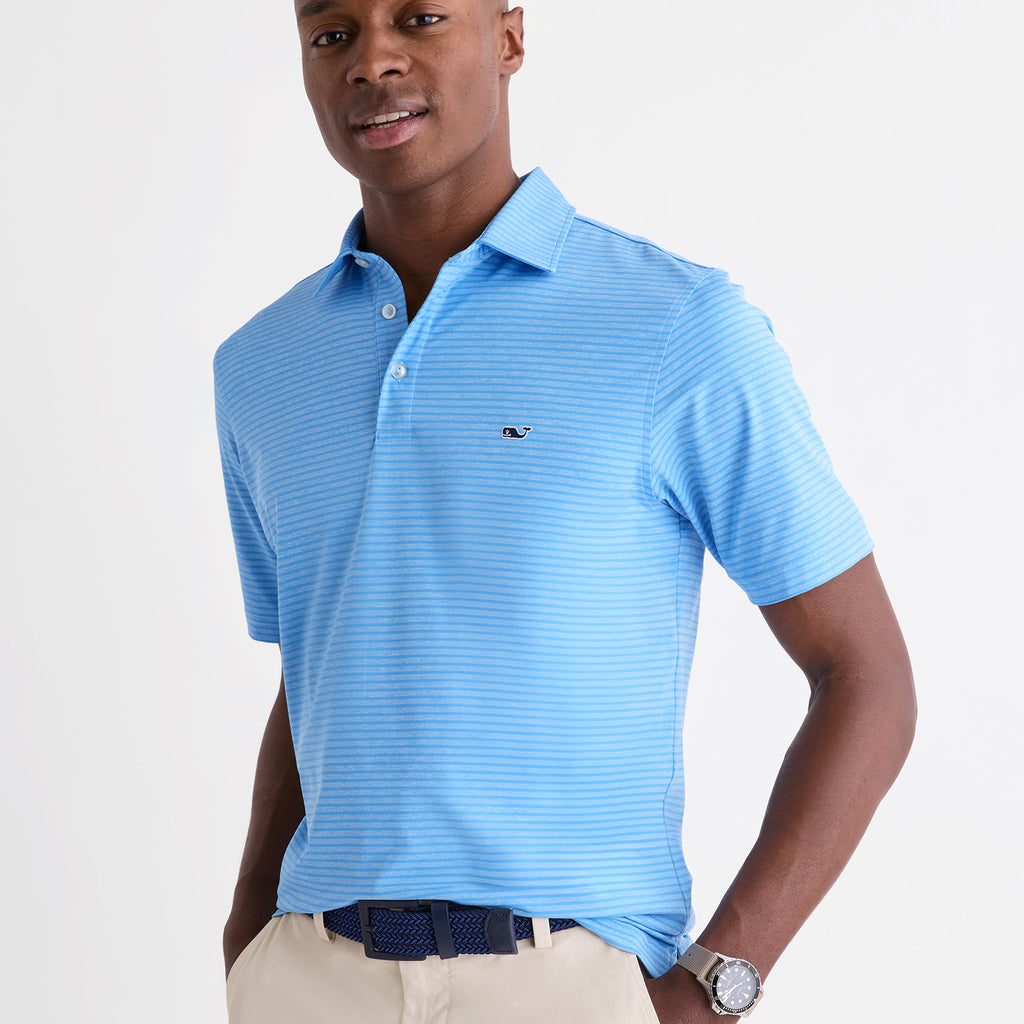 Vineyard Vines Performance Bradley Stripe Sankaty Polo
