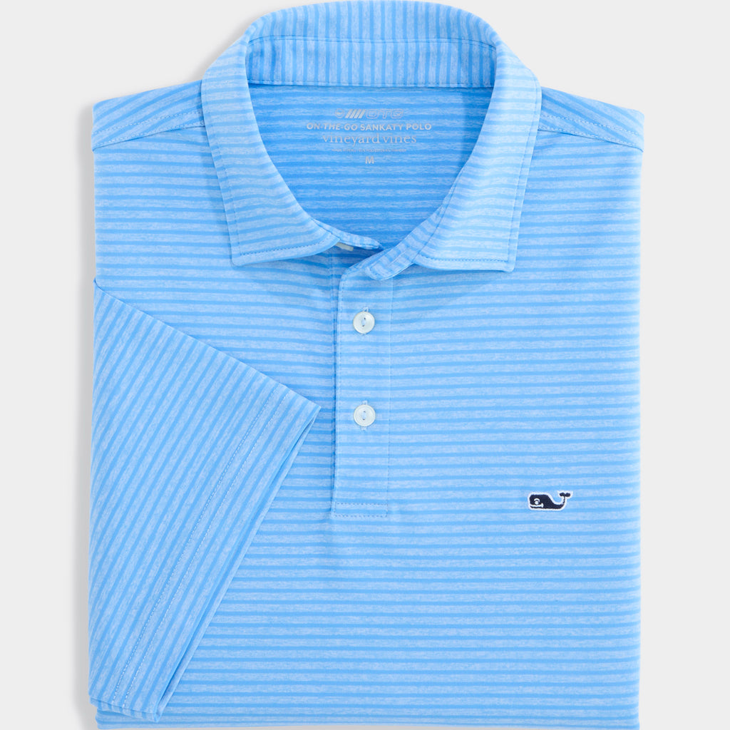 Vineyard Vines Performance Bradley Stripe Sankaty Polo