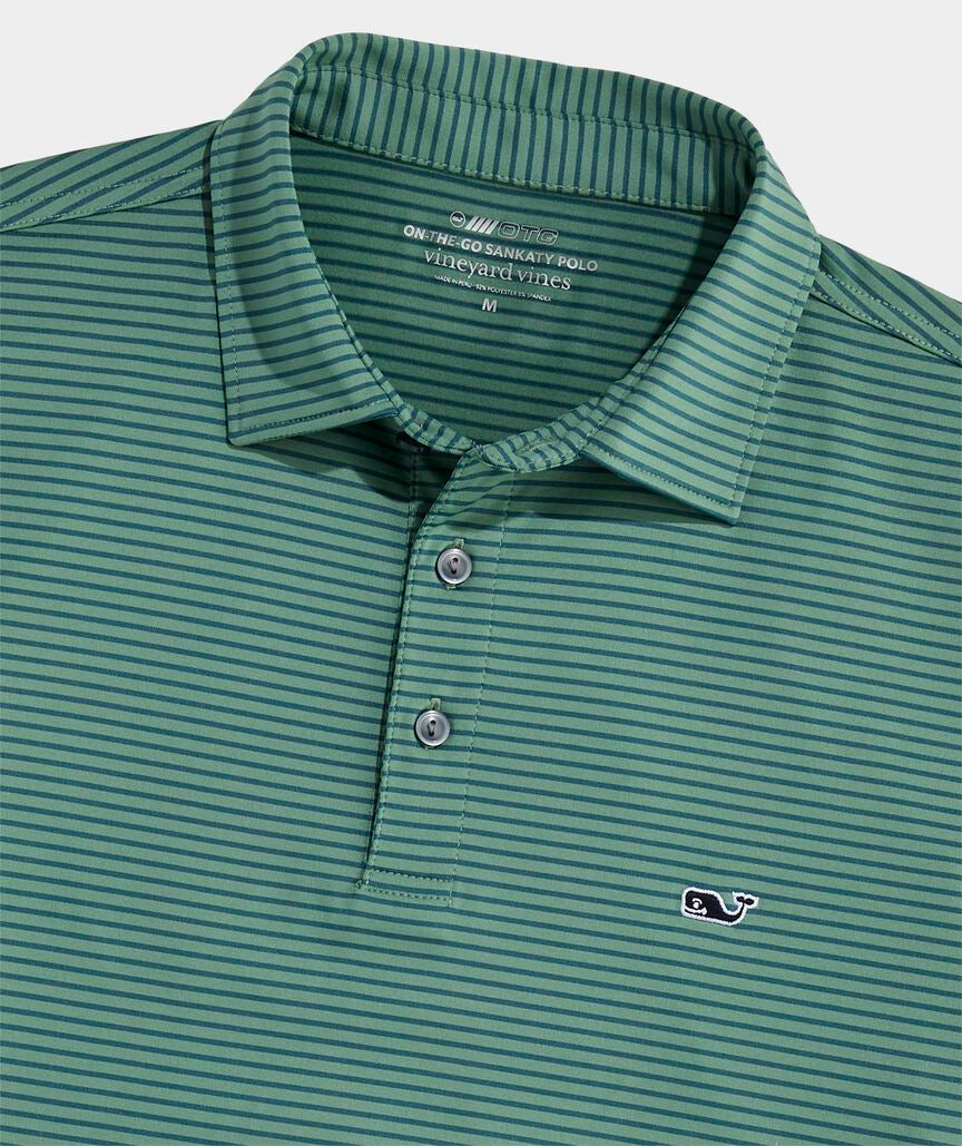 Vineyard Vines Performance Bradley Stripe Sankaty Polo