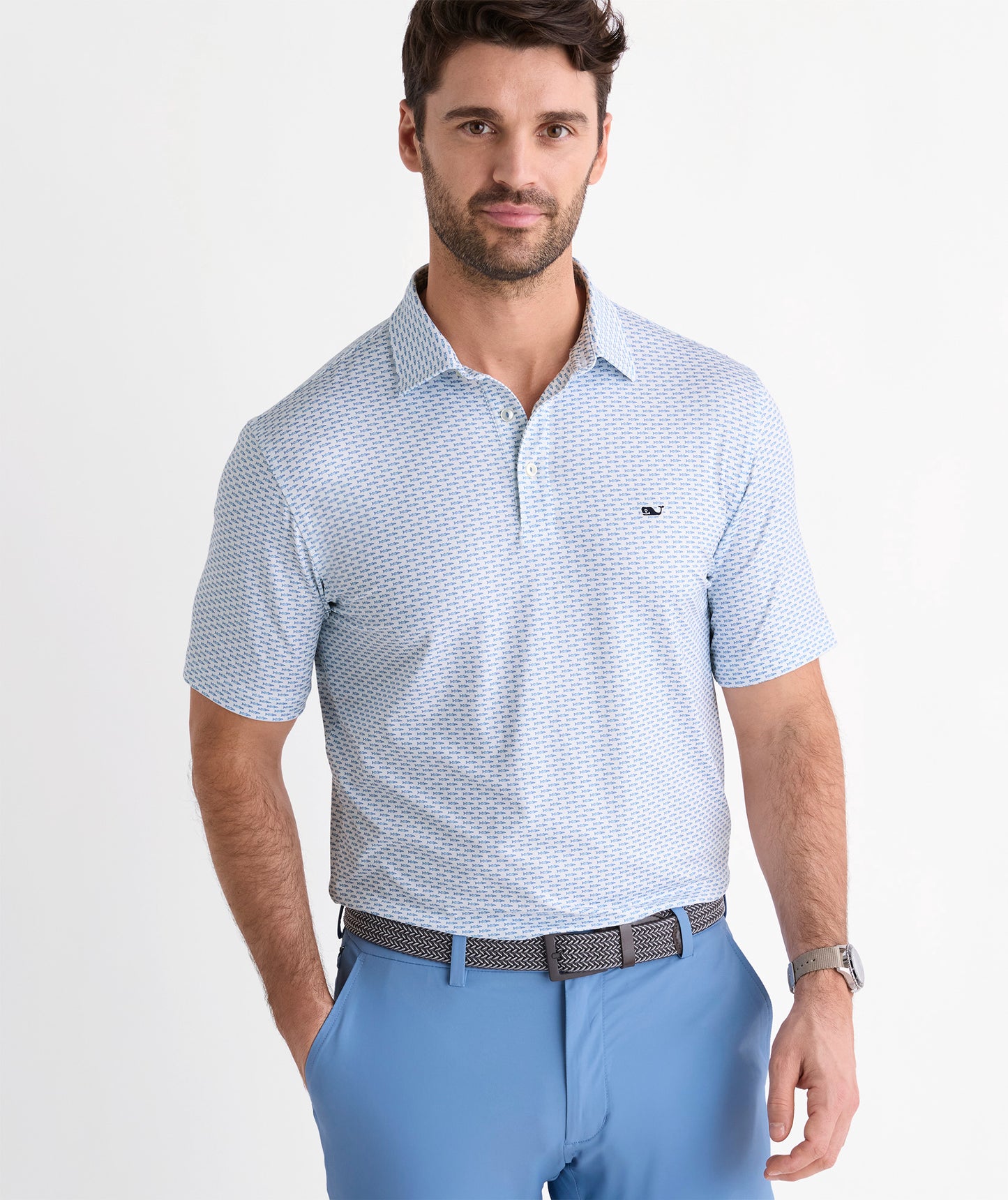 Vineyard Vines Performance Printed Sankaty Polo