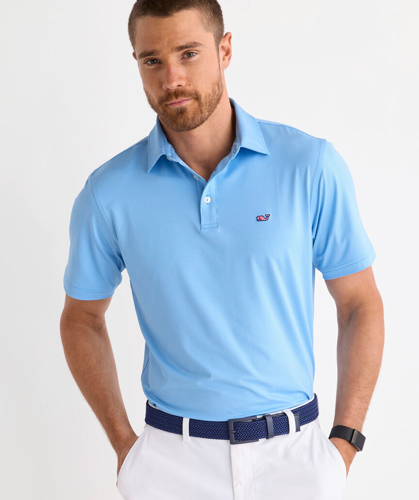 Vineyard Vines Performance Anegada Stripe Sankaty Polo
