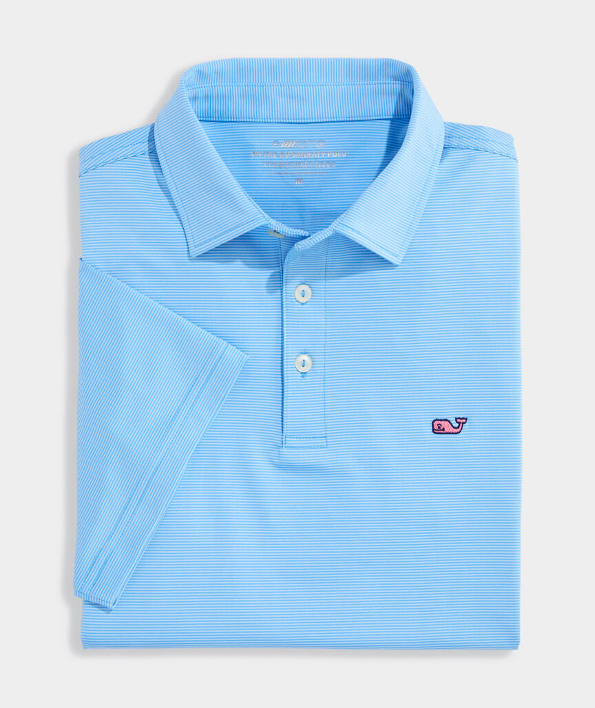 Vineyard Vines Performance Anegada Stripe Sankaty Polo