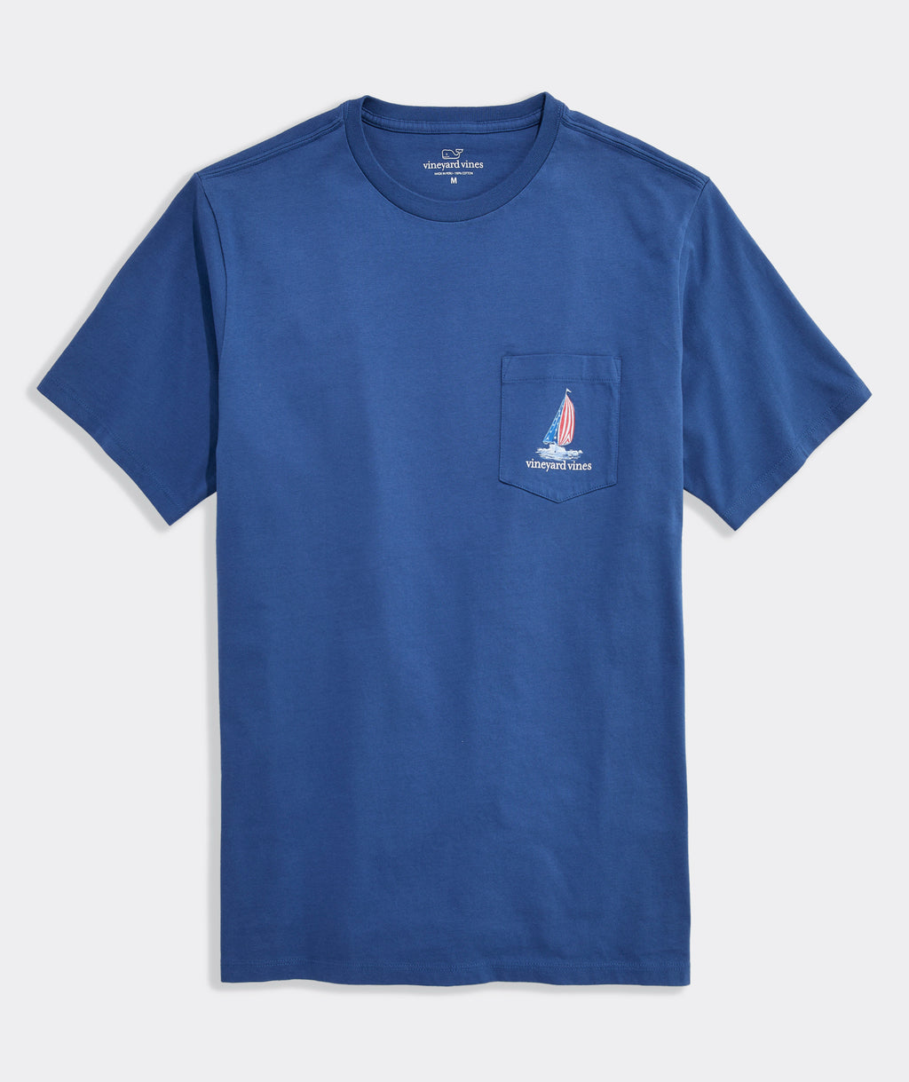 Vineyard Vines Painted Americana Sail Short-Sleeve Pocket Tee