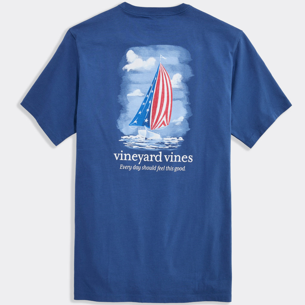 Vineyard Vines Painted Americana Sail Short-Sleeve Pocket Tee