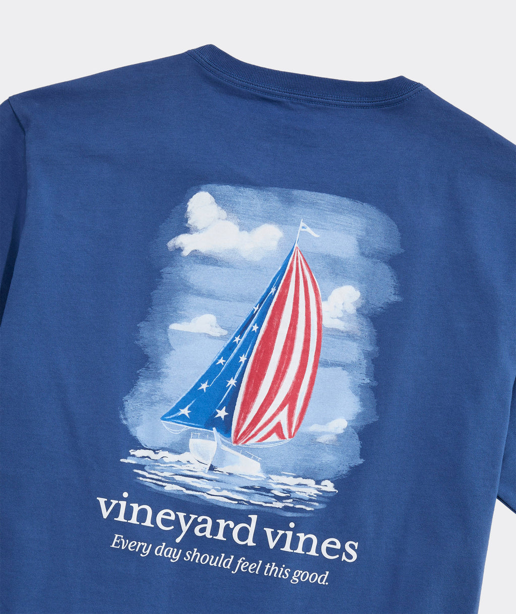 Vineyard Vines Painted Americana Sail Short-Sleeve Pocket Tee