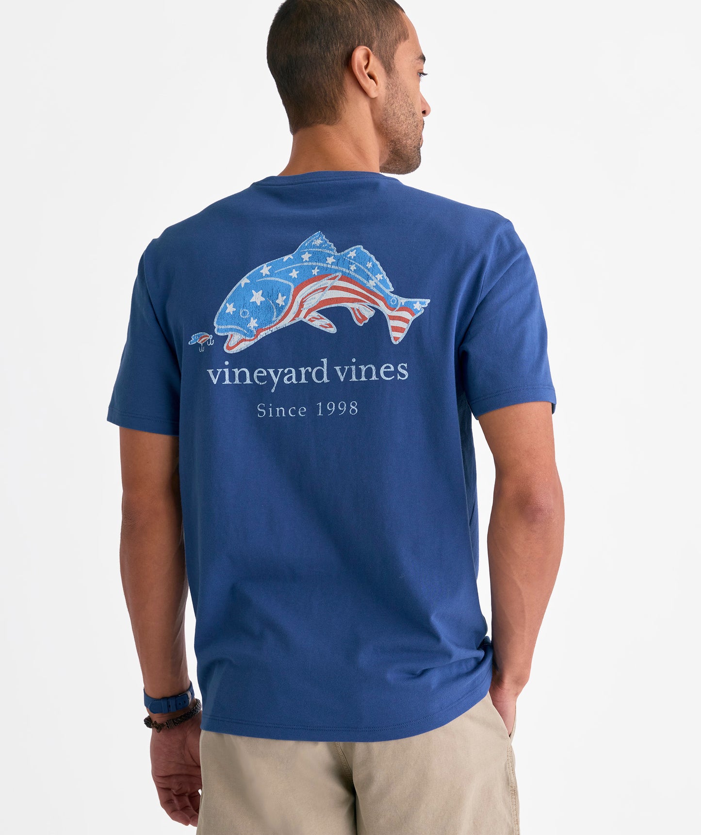 Vineyard Vines Flag Red Fish Short-Sleeve Pocket Tee