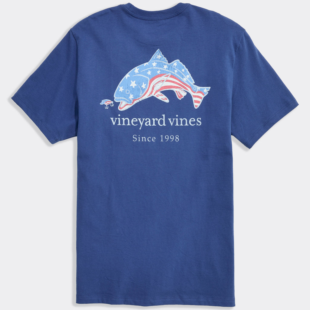 Vineyard Vines Flag Red Fish Short-Sleeve Pocket Tee