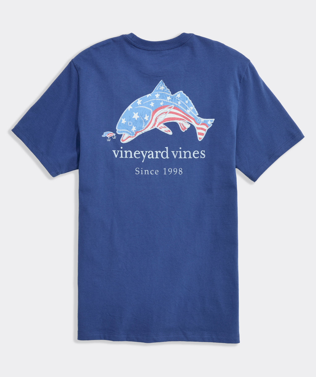 Vineyard Vines Flag Red Fish Short-Sleeve Pocket Tee