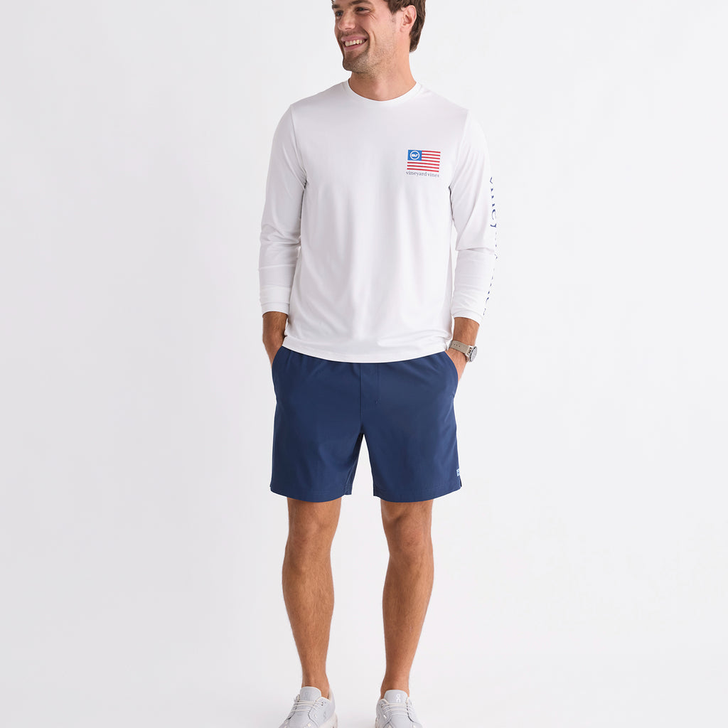 Vineyard Vines Performance Harbor Fish Flags Long-Sleeve Harbor Tee