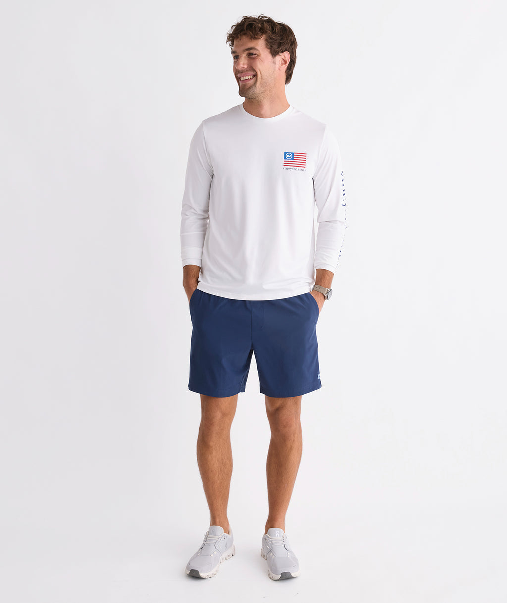 Vineyard Vines Performance Harbor Fish Flags Long-Sleeve Harbor Tee