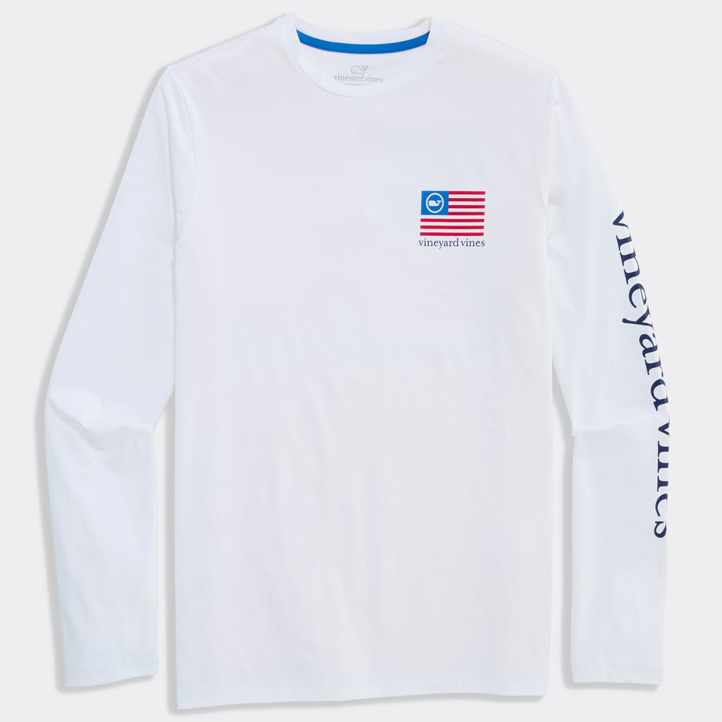 Vineyard Vines Performance Harbor Fish Flags Long-Sleeve Harbor Tee