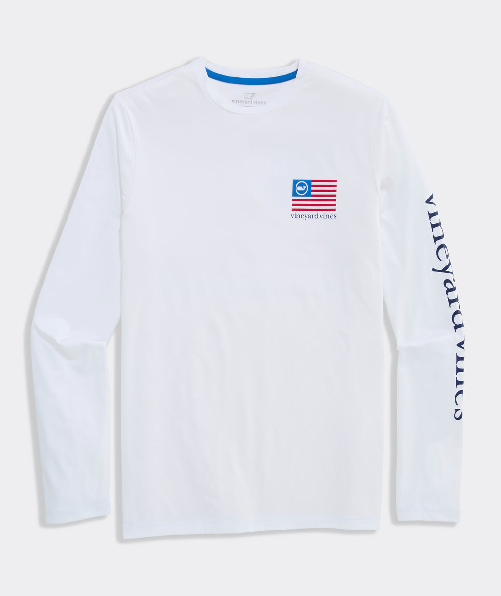 Vineyard Vines Performance Harbor Fish Flags Long-Sleeve Harbor Tee