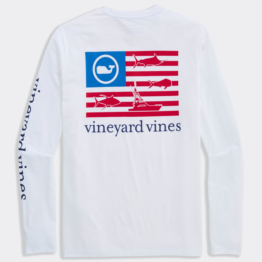 Vineyard Vines Performance Harbor Fish Flags Long-Sleeve Harbor Tee