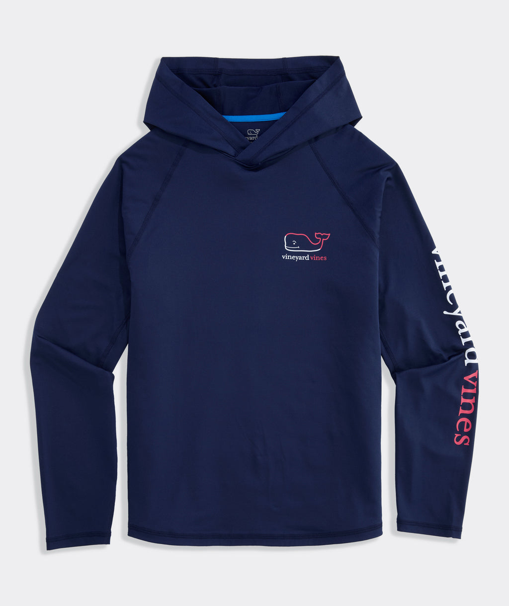 Vineyard Vines Performance Burgee Whale Long-Sleeve Harbor Hoodie Tee