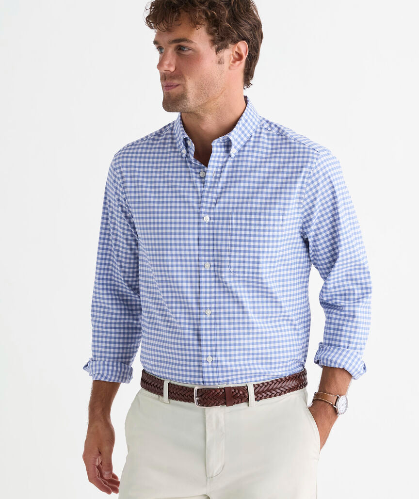 Vineyard Vines Performance Cotton Skysail Gingham Shirt