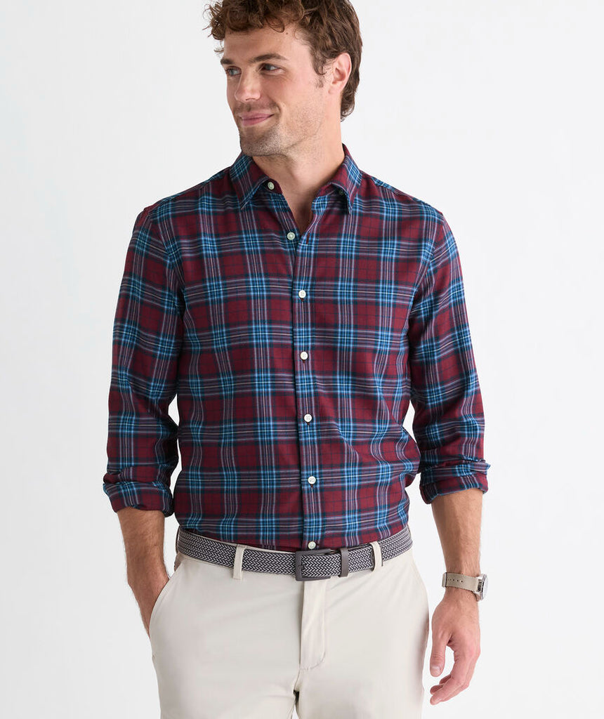 Vineyard Vines Performance Tech Twill Plaid Shirt
