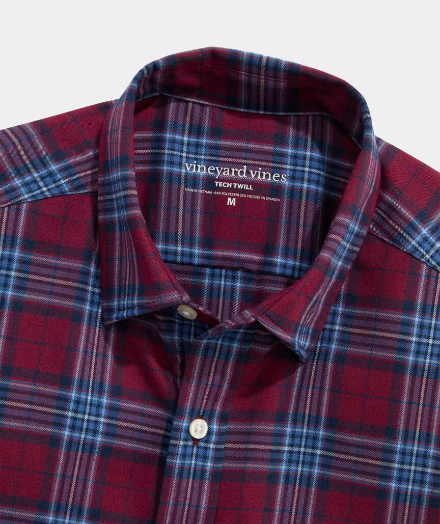 Vineyard Vines Performance Tech Twill Plaid Shirt