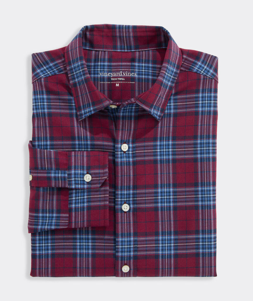 Vineyard Vines Performance Tech Twill Plaid Shirt