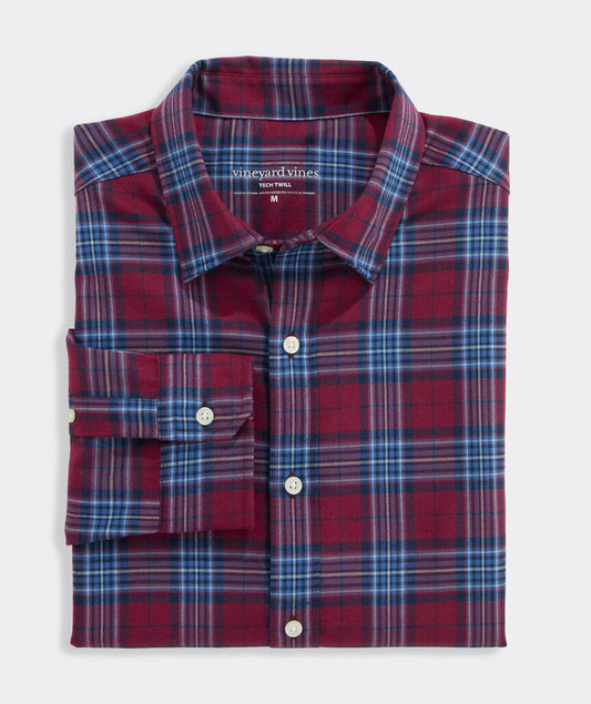 Vineyard Vines Performance Tech Twill Plaid Shirt