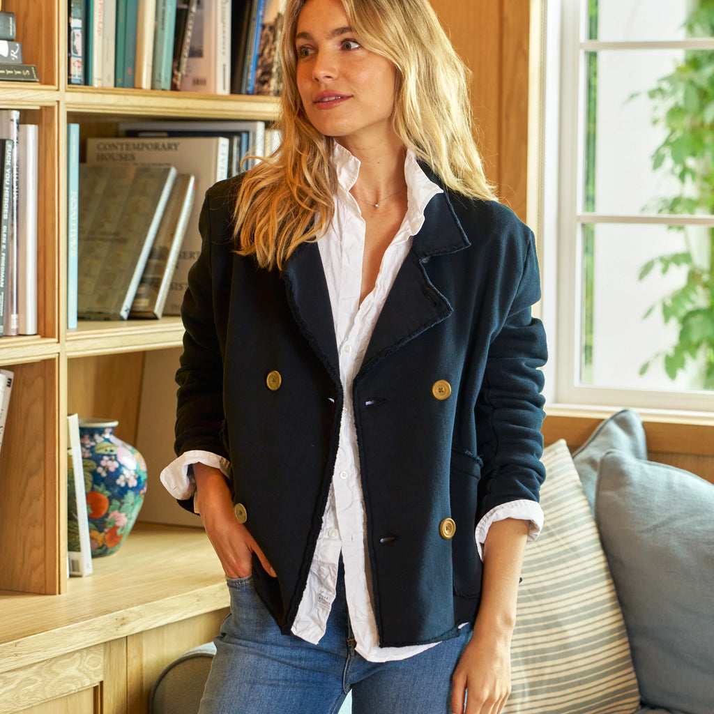 Frank & Eileen Mini Belfast Cropped Sweatshirt Peacoat