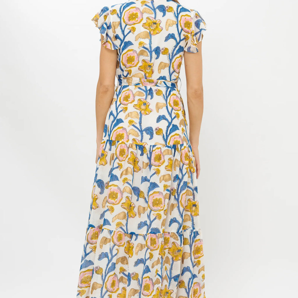 Oliphant Ruffle Collar Button Maxi