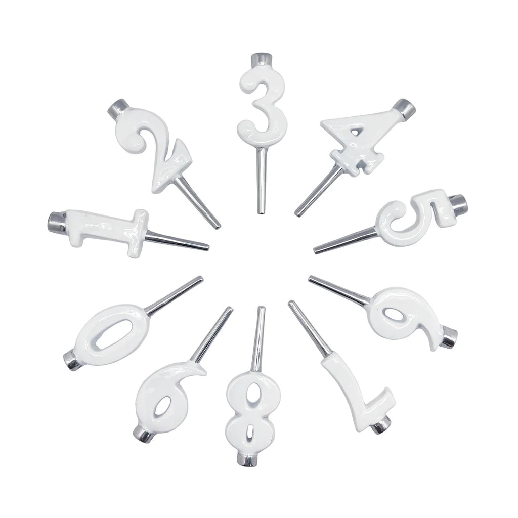Mariposa White Number Candle Holder Set
