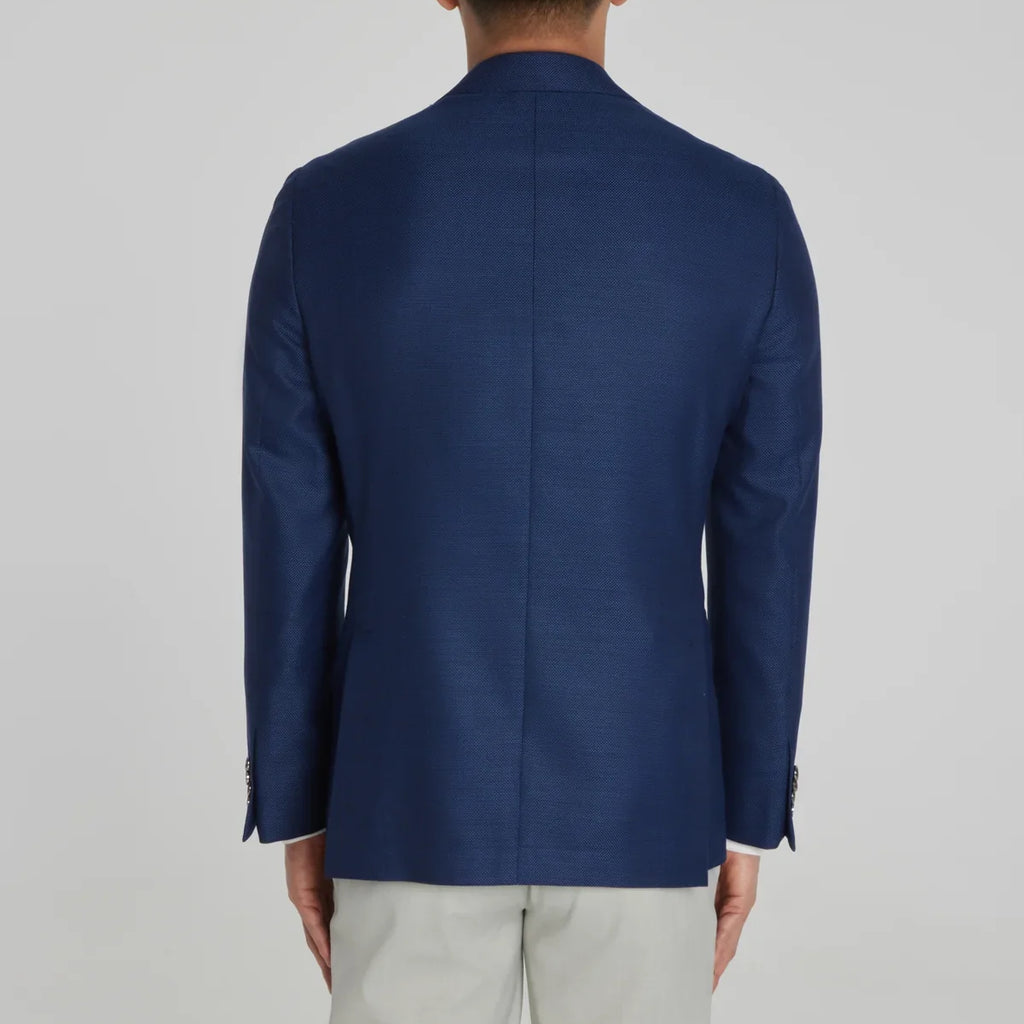Jack Victor Navy Hopsack Midland Wool Travel Blazer