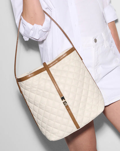 MZ Wallace Sandshell with Brown Small Astor Hobo