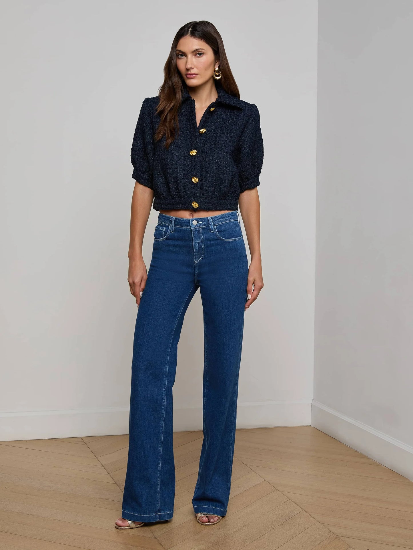 L'Agence Cove Cropped Tweed Jacket