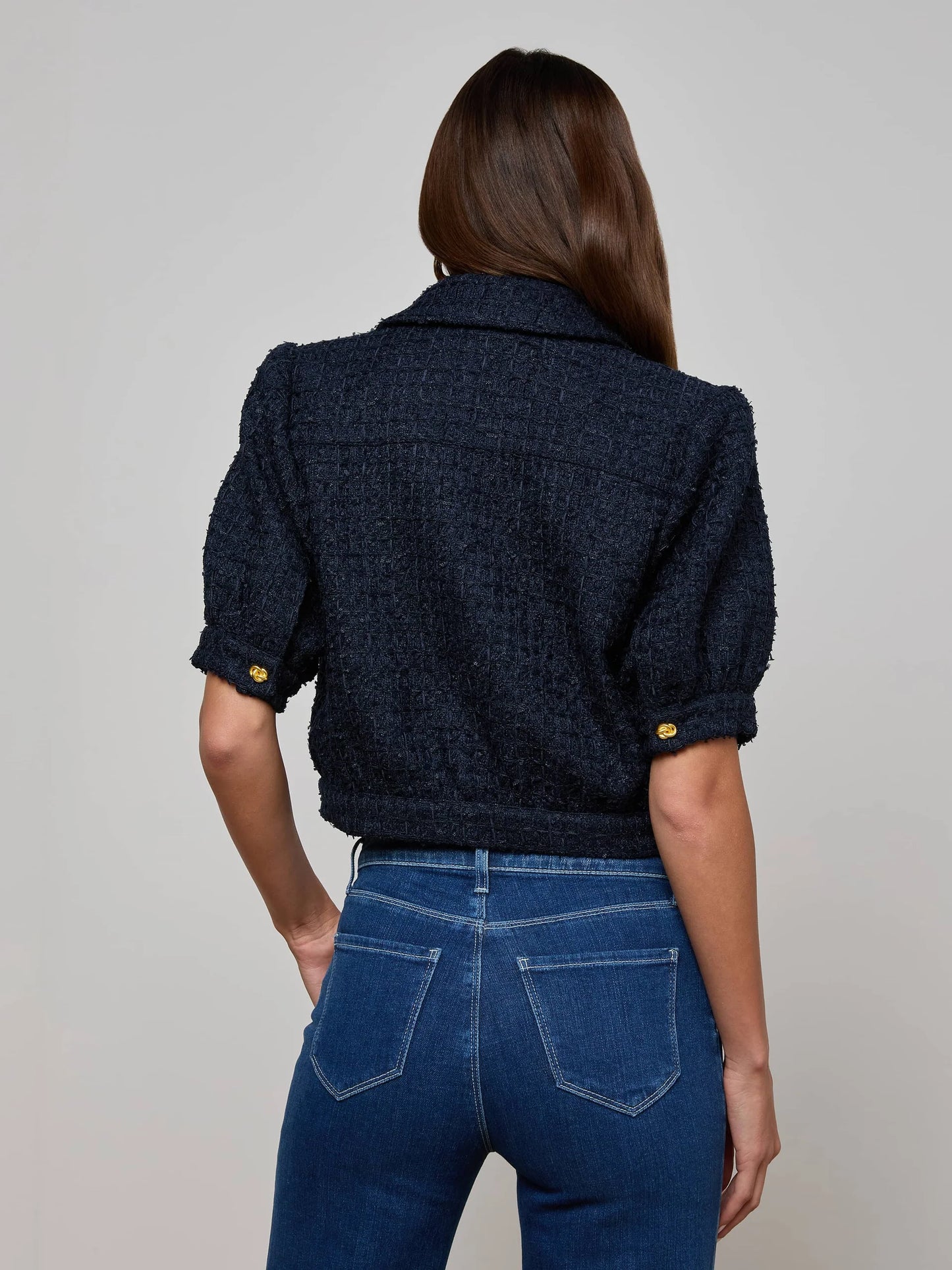 L'Agence Cove Cropped Tweed Jacket