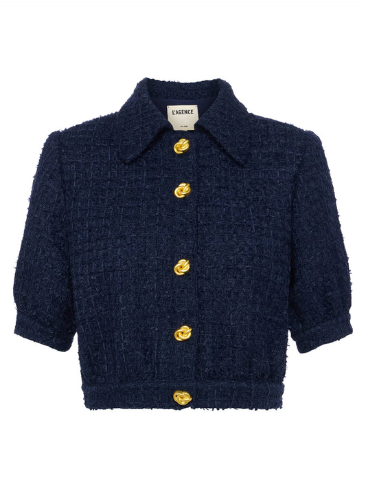 L'Agence Cove Cropped Tweed Jacket