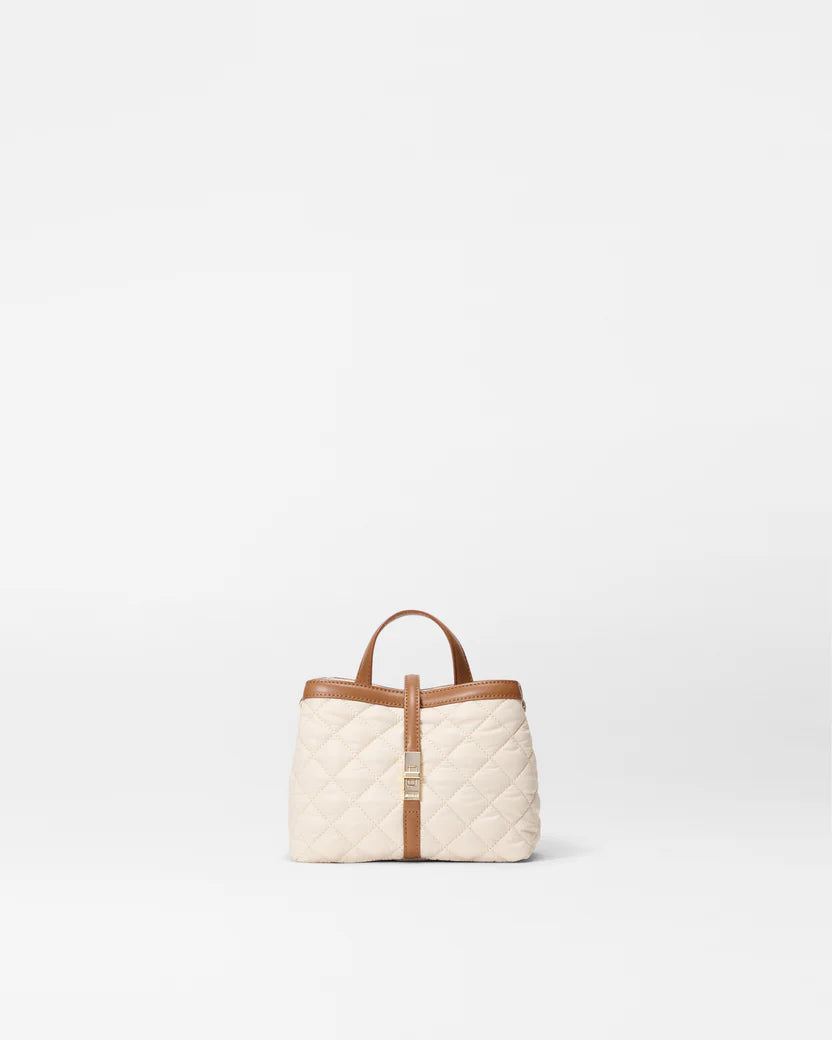 MZ Wallace Sandshell with Brown Mini Astor Top Handle