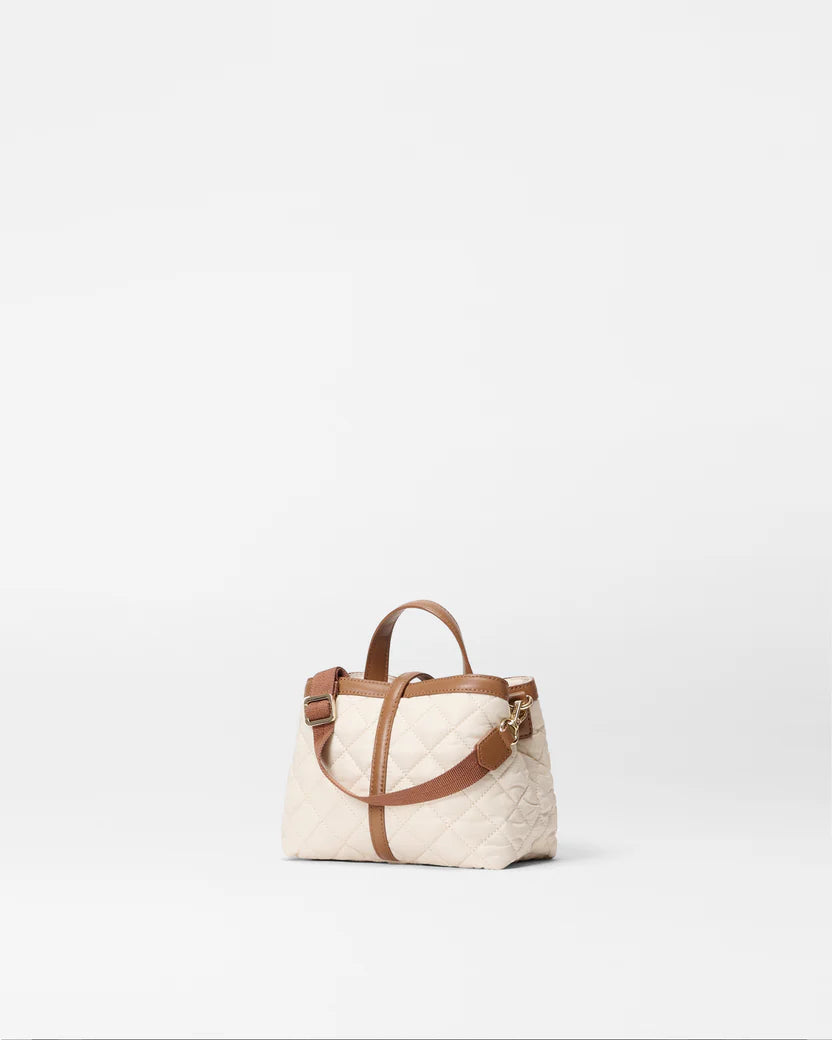 MZ Wallace Sandshell with Brown Mini Astor Top Handle