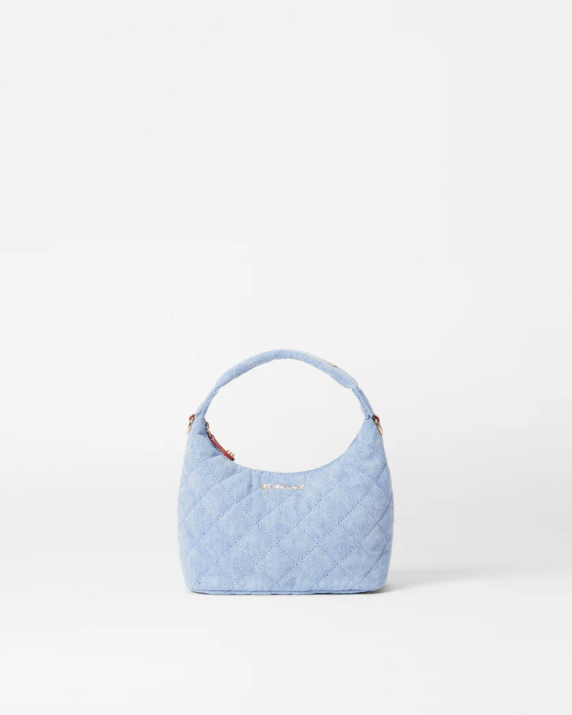 MZ Wallace True Light Denim Mini Metro Hobo