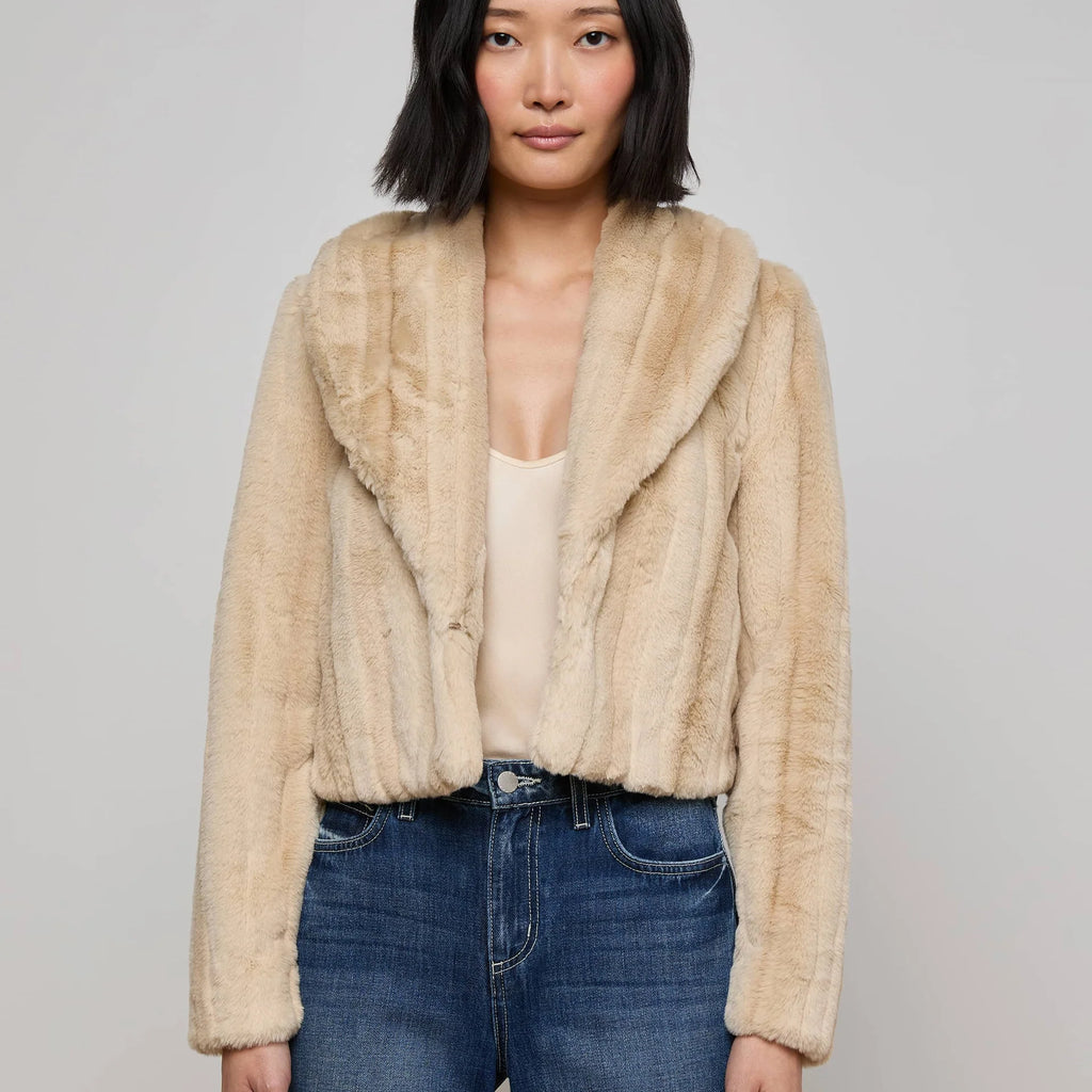 L'Agence Davy Faux Fur Jacket
