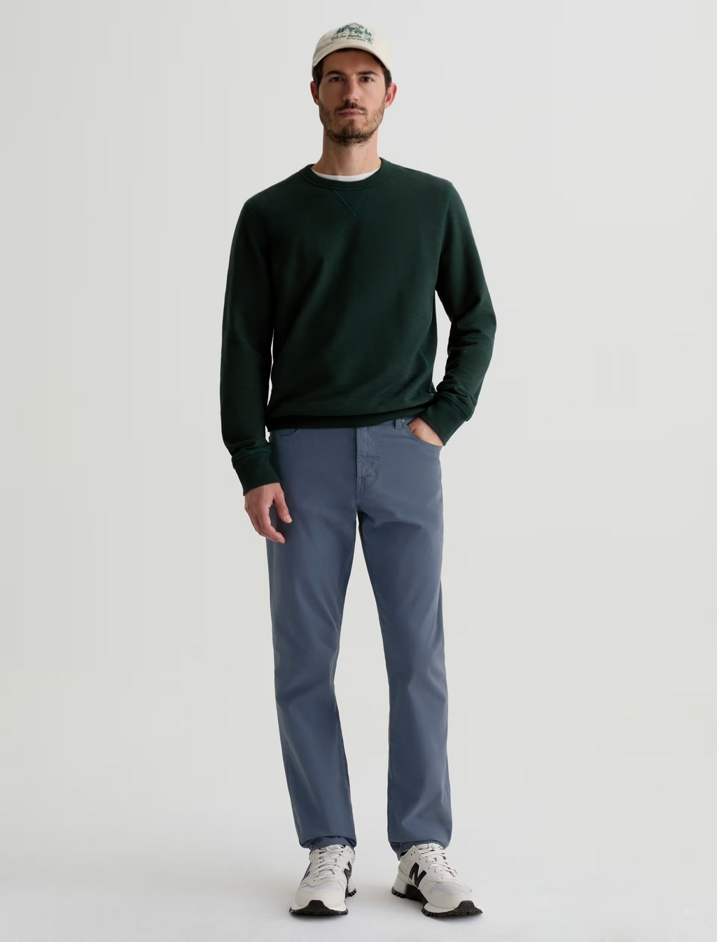 Everett Sueded Sateen Slim Straight Pant