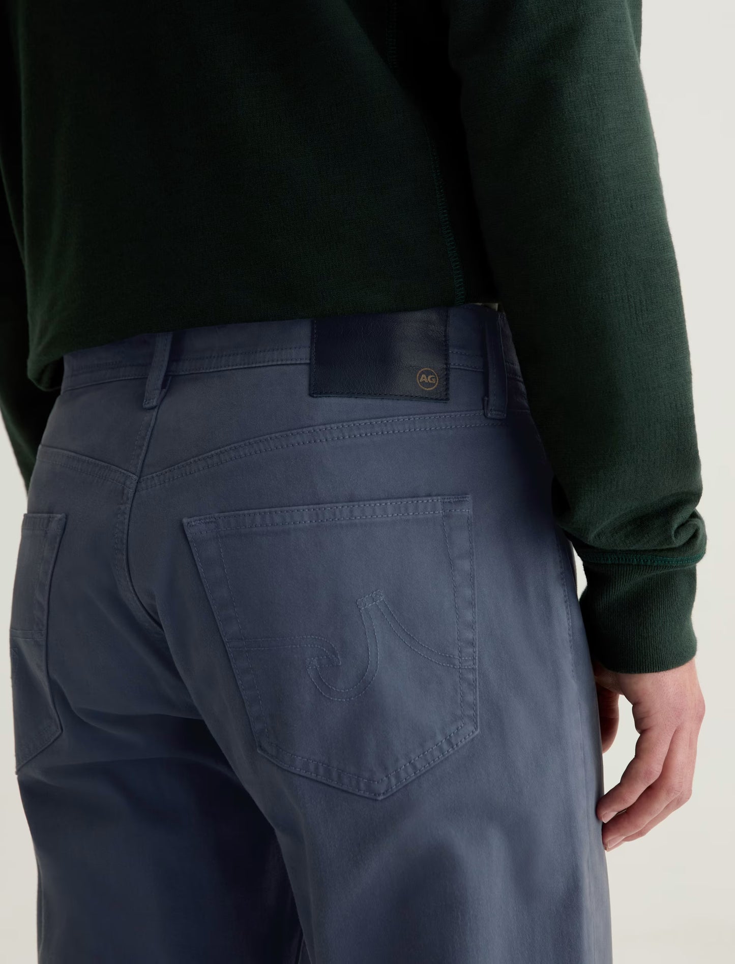 Everett Sueded Sateen Slim Straight Pant