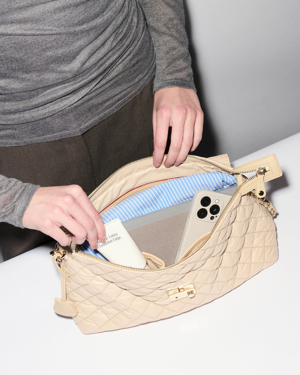 MZ Wallace Buff Crosby Lock Shoulder