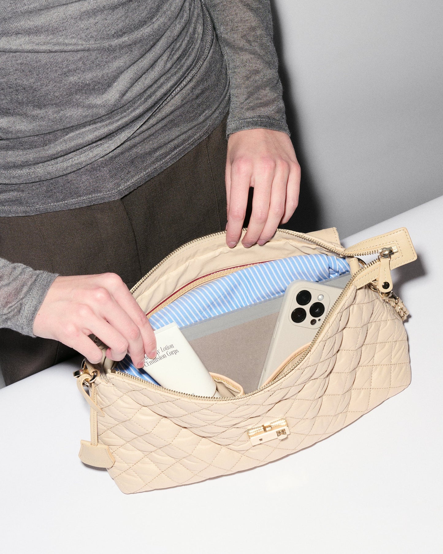 MZ Wallace Buff Crosby Lock Shoulder