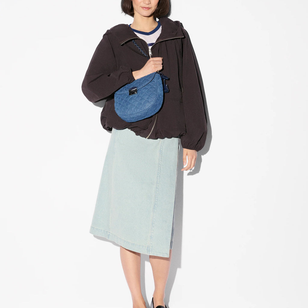 MZ Wallace True Blue Denim Crosby Lock Saddle