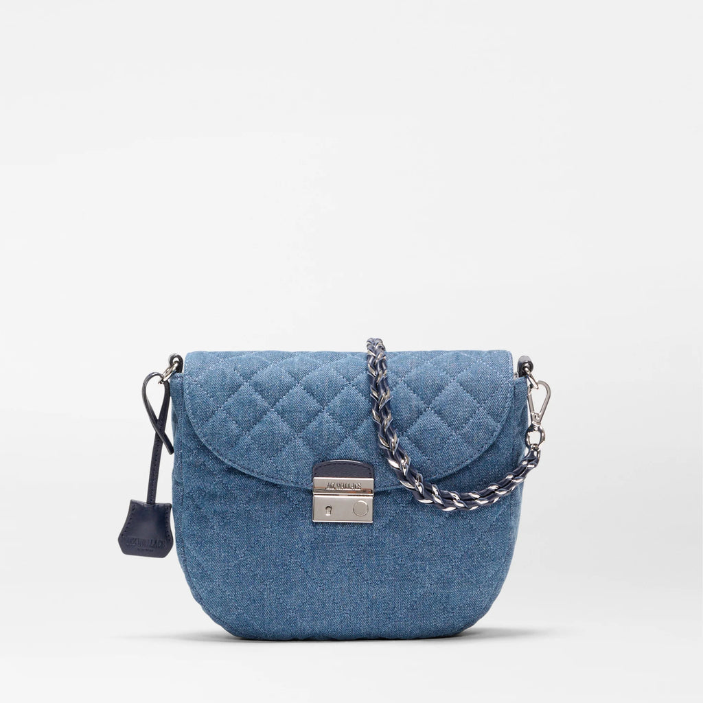 MZ Wallace True Blue Denim Crosby Lock Saddle