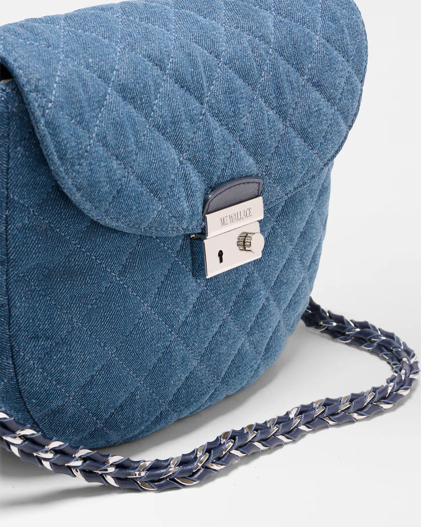 MZ Wallace True Blue Denim Crosby Lock Saddle