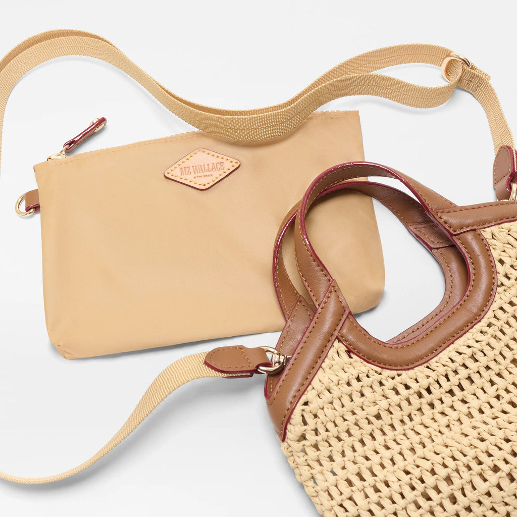 MZ Wallace Camel Mini Crochet Georgica Tote