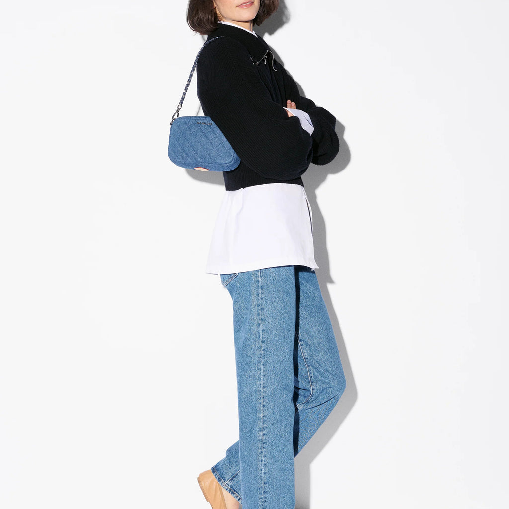 MZ Wallace True Blue Denim Mini Crosby Crossbody
