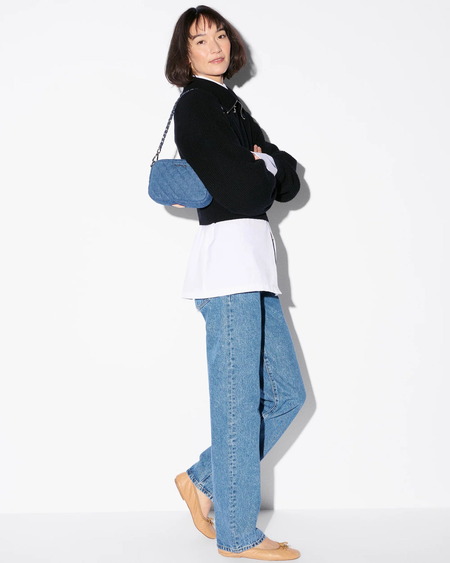 MZ Wallace True Blue Denim Mini Crosby Crossbody