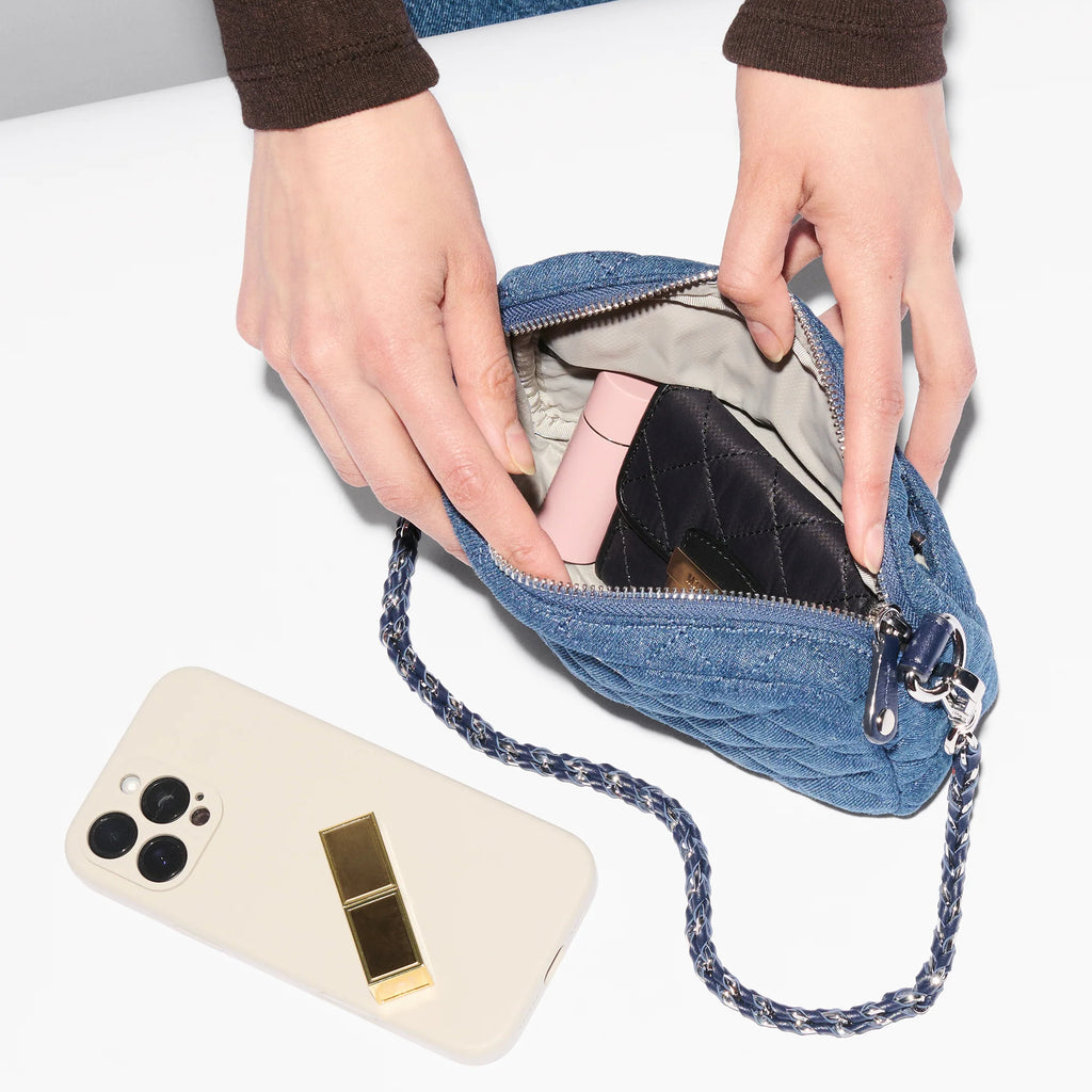 MZ Wallace True Blue Denim Mini Crosby Crossbody