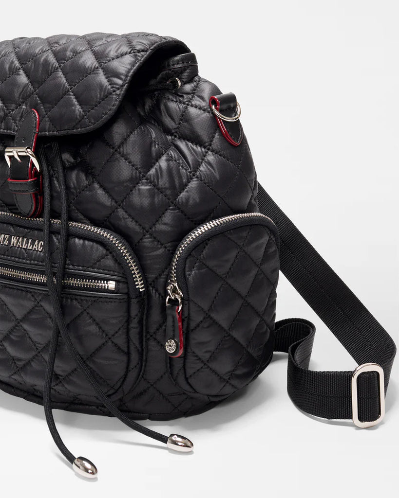 MZ Wallace Black Mini Crosby Backpack